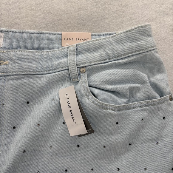 Lane Bryant Boyfriend Capri Jeans Womens Plus 22 Light Wash Studded Denim Pants - Picture 3 of 15